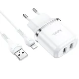 hoco-n4-aspiring-network-charger-lightning-cable-white