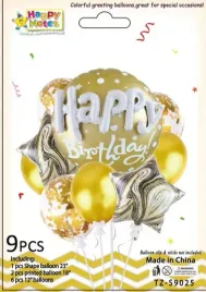 balony-lateksowe-foliowe-happy-birthday-zlote-9-szt
