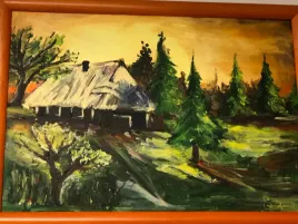 obraz-wiejska-chata-akryl-plotno