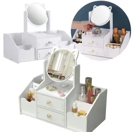 toaletka-z-lusterkiem-organizer-na-kosmetyki-bizuterie-szuflady-40-cm-biala