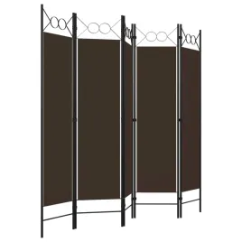 vidaxl-parawan-5-panelowy-brazowy-200-x-180-cm