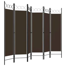vidaxl-parawan-6-panelowy-brazowy-240-x-180-cm