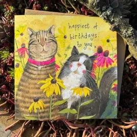 karnet-urodziny-2-koty-w-kwiatach