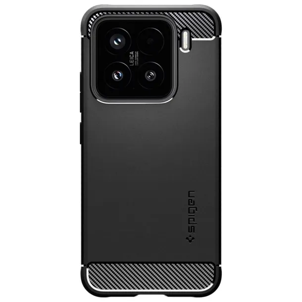 etui-spigen-rugged-armor-do-xiaomi-15-czarny-zalaczone-wyposazenie-szklo-hartowane-szmatka-do-czyszczenia