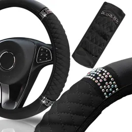 czarny-pokrowiec-na-kierownice-nakladka-pikowana-cekiny-uniwersalna-36-38cm