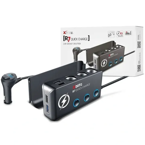 rozdzielacz-samochodowy-xblitz-r7-usb-qc-3-0-stan-nowy