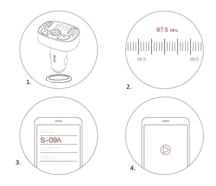 baseus-transmiter-fm-bluetooth-ladowarka-mp3-2xusb-stan-nowy