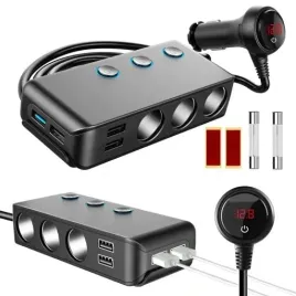 rozdzielacz-zapalniczki-woltomierz-ladowarka-usb-12v-24v-qc-3-0