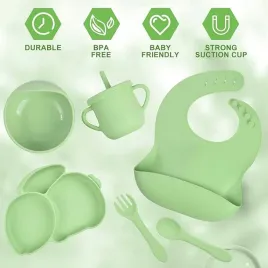 zestaw-do-jedzenia-dla-niemowlat-w-kolorze-zielonym-miska-w-ksztalcie-lisa