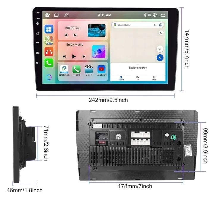 radio-samochodowe-2-din-4gb-64gb-android-auto-carplay-android-13-rdsdsp-10-stan-nowy