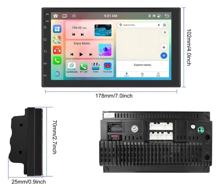 radio-samochodowe-2-din-android-auto-carplay-6gb-128gb-android-wifi-rds-dsp-stan-opakowania-oryginalne