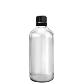 butelka-szklana-100ml-bezbarwna-z-nakretka-plastikowa-czarna