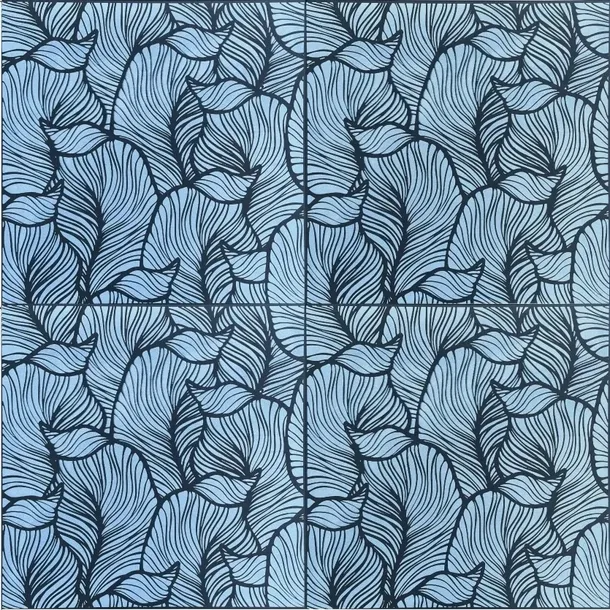 panele-scienne-kasetony-liscie-monstera-01-gama-kolorystyczna-czern-odcienie-niebieskiego