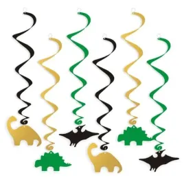 swiderki-wiszace-dino-party-zielone-czarne-zlote-6-szt