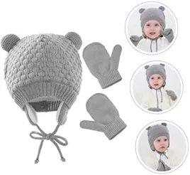 czapka-dla-niemowlat-z-rekawiczkami-szara-ciepla-dziana-z-uszkami
