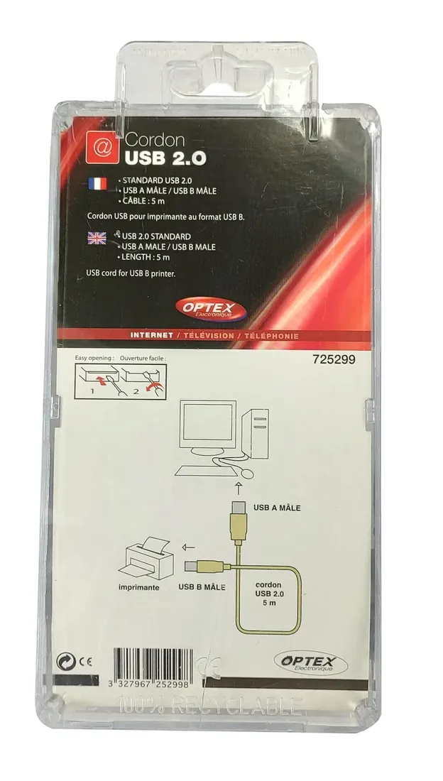 kabel-usb-2-0-a-b-optex-500-cm-stan-nowy