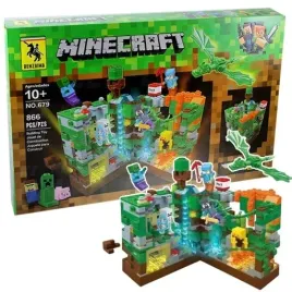 klocki-minecraft-jaskinia-atak-smoka-na-fortece-866ele-led-twierdza