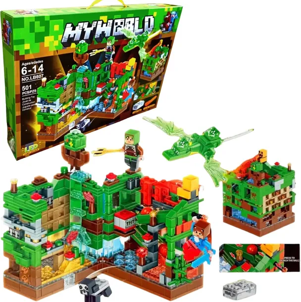 Lb Klocki My World Zestaw Klocków Atak Na Wioskę 501el. Minecraft