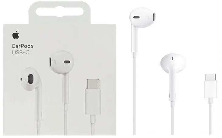 Słuchawki przewodowe douszne Apple EarPods USB-C białe oryginalne