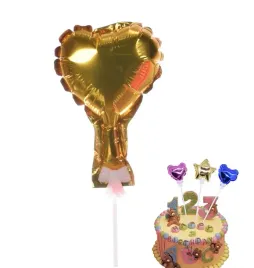 balon-na-tort-serce-zloty-topper