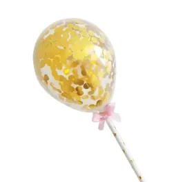 balon-z-confetti-na-tort-zloty-topper