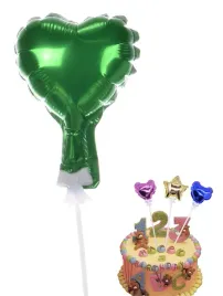 balon-na-tort-serce-zielony-topper