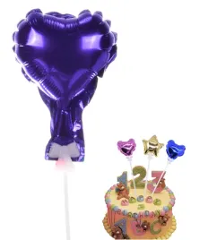 balon-na-tort-serce-fioletowy-topper
