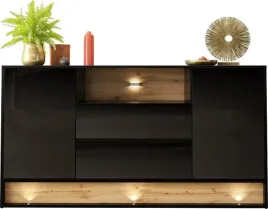 komoda-vision-2-160cm-czarny-wotan-mat-czarny-polysk-led
