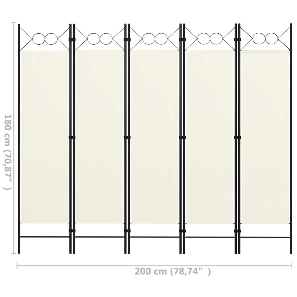 parawan-5-panelowy-kremowy-200-x-180-cm