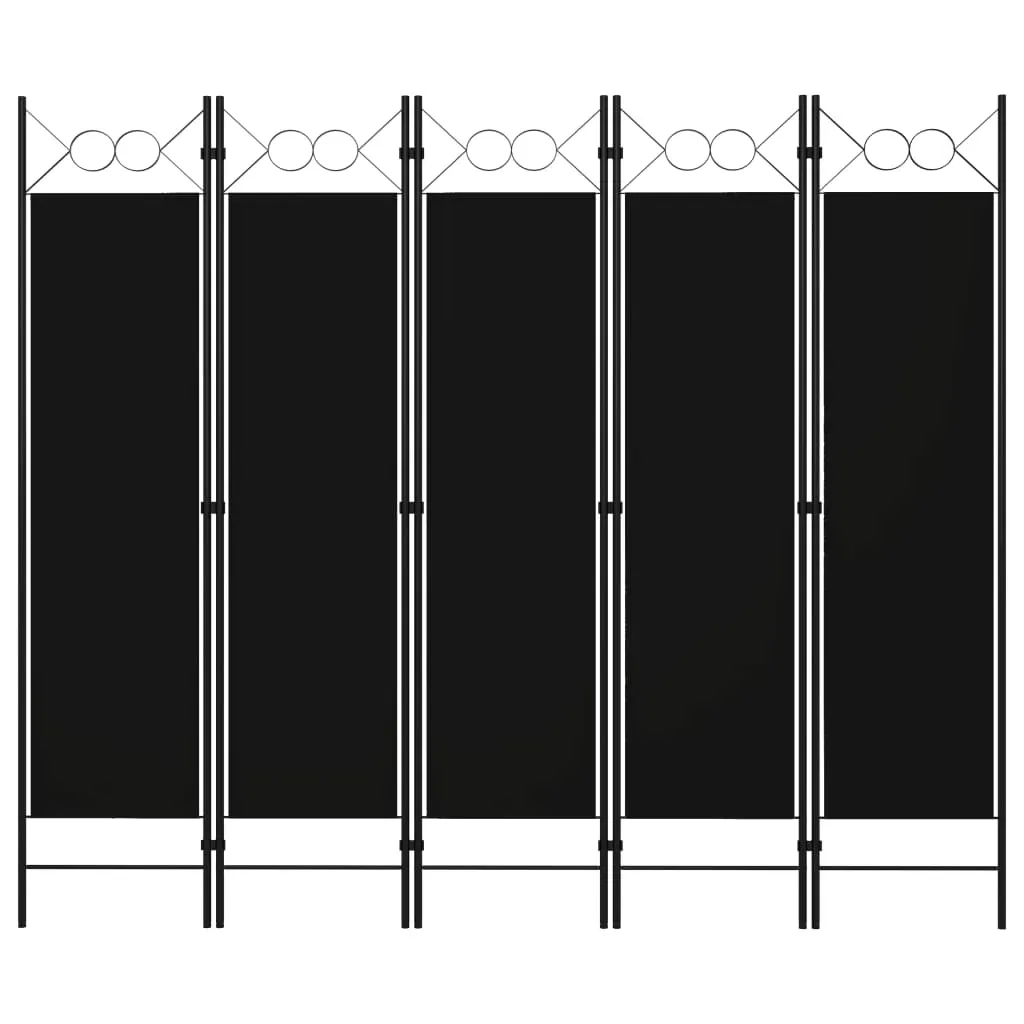 parawan-5-panelowy-czarny-200-x-180-cm