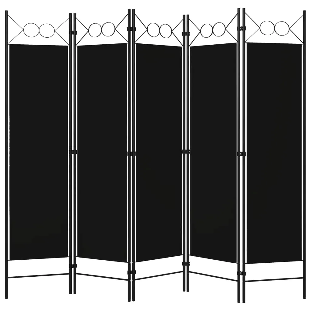 parawan-5-panelowy-czarny-200-x-180-cm
