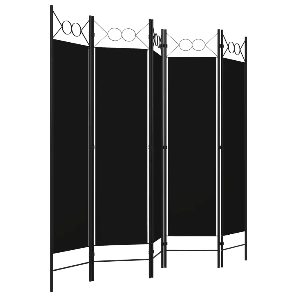 parawan-5-panelowy-czarny-200-x-180-cm