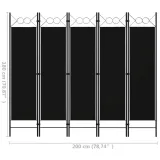 parawan-5-panelowy-czarny-200-x-180-cm-stan-nowy