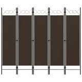 parawan-5-panelowy-brazowy-200-x-180-cm