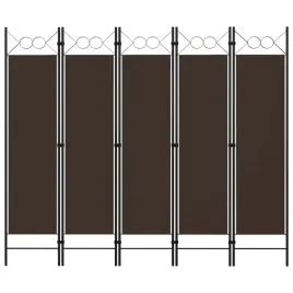 parawan-5-panelowy-brazowy-200-x-180-cm