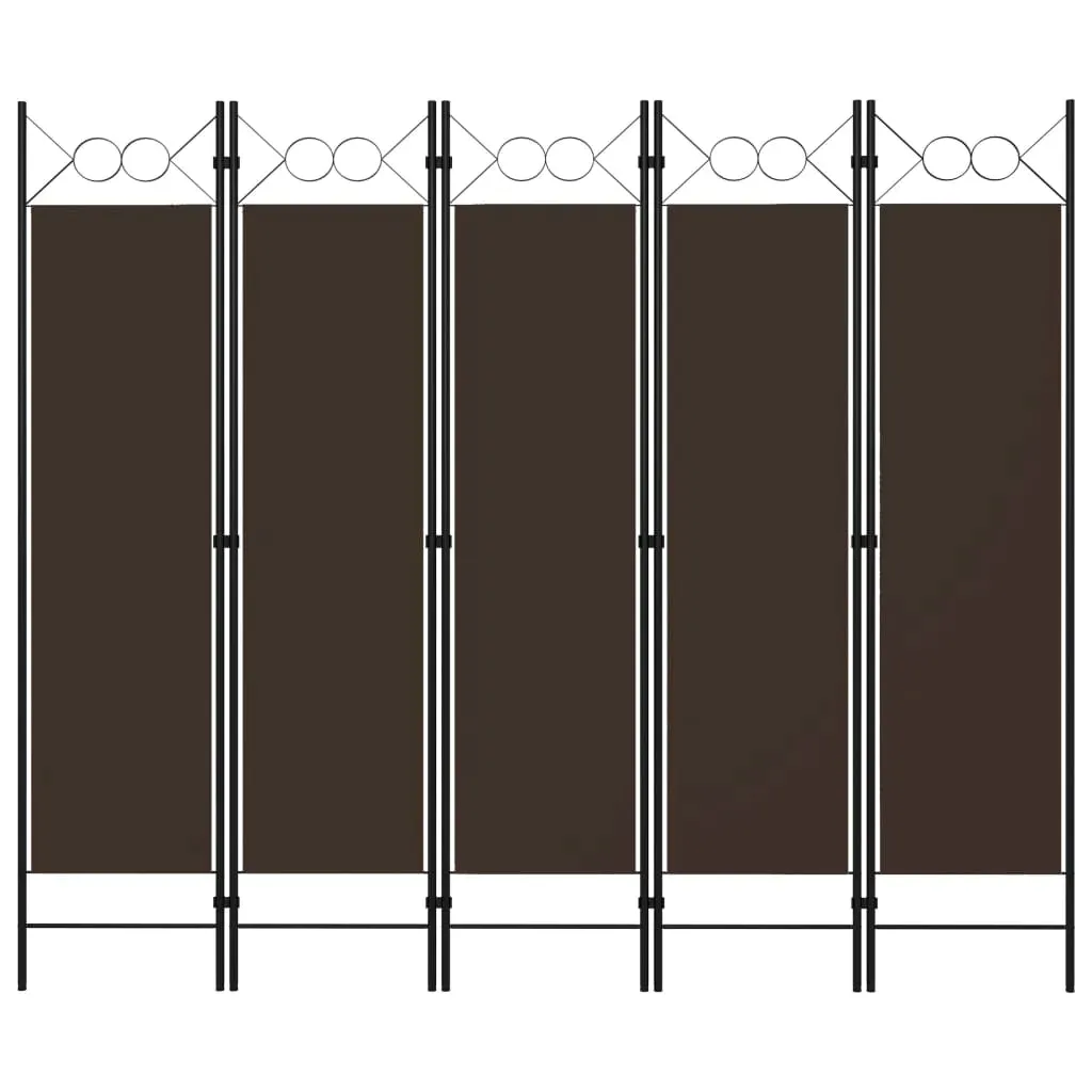 parawan-5-panelowy-brazowy-200-x-180-cm
