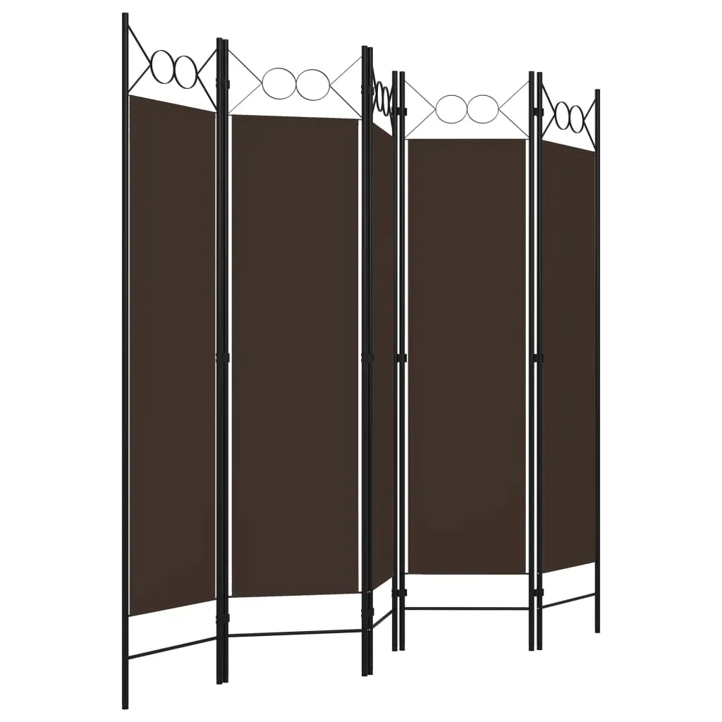 parawan-5-panelowy-brazowy-200-x-180-cm
