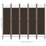 parawan-5-panelowy-brazowy-200-x-180-cm-stan-nowy