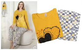 pizama-damska-zolta-nadruk-dwa-serca-love-dlugie-spodnie-xl