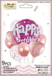 balony-lateksowe-foliowe-happy-birhday-rozowe-9-szt