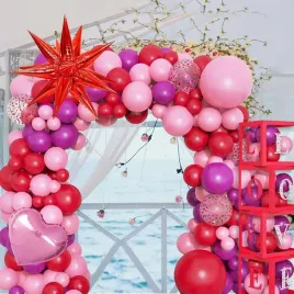 balony-urodzinowe-dekoracja-scianki-motyw-milosny-zestaw-142szt