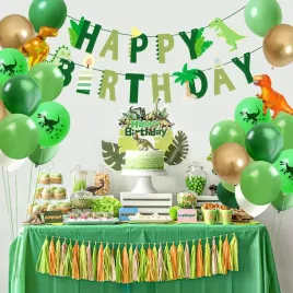 dekoracje-urodzinowe-balony-na-roczek-na-1-urodziny-z-dinozaurem-61-sztuk