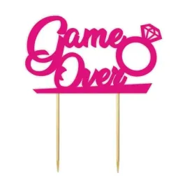 topper-papierowy-game-over-diament-fuksja-135-x-16-cm