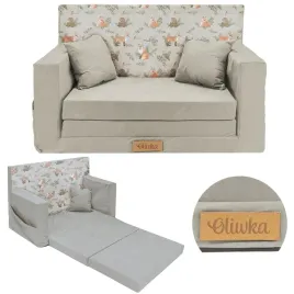 kanapa-rozkladana-mini-sofa-dla-dzieci-imie-grawer-szary-wzor-w-liski