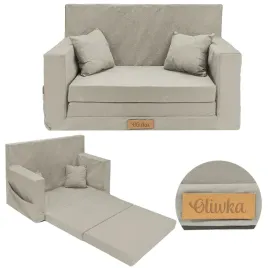 kanapa-rozkladana-mini-sofa-dla-dzieci-imie-grawer-jasny-szary