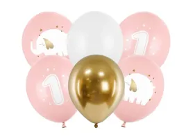 zestaw-balonow-lateksowych-slonik-na-roczek-dla-dziewczynki-30-cm-6-szt