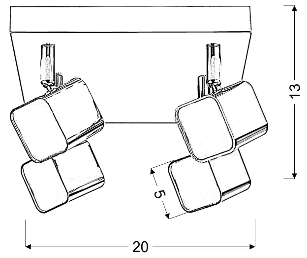 forma-plafon-4x4w-led-chrom