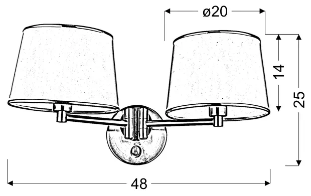 ibis-kinkiet-2x40w-e14-satyna