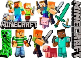 oplatek-na-tort-minecraft-10-elementow-na-bok-tortu