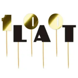 pikery-100-lat-czarny-zloty-metalik-6-szt
